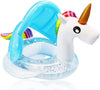 Unicorn Baby Swimming Pool Float With Canopy, Glitters, Seat & Safety Handle, 2024 Summer Baby Floats For Pool, Inflatable Baby Floaties For 8-36 Months Toddler Boy Girl Summer Outdoor Party Favor