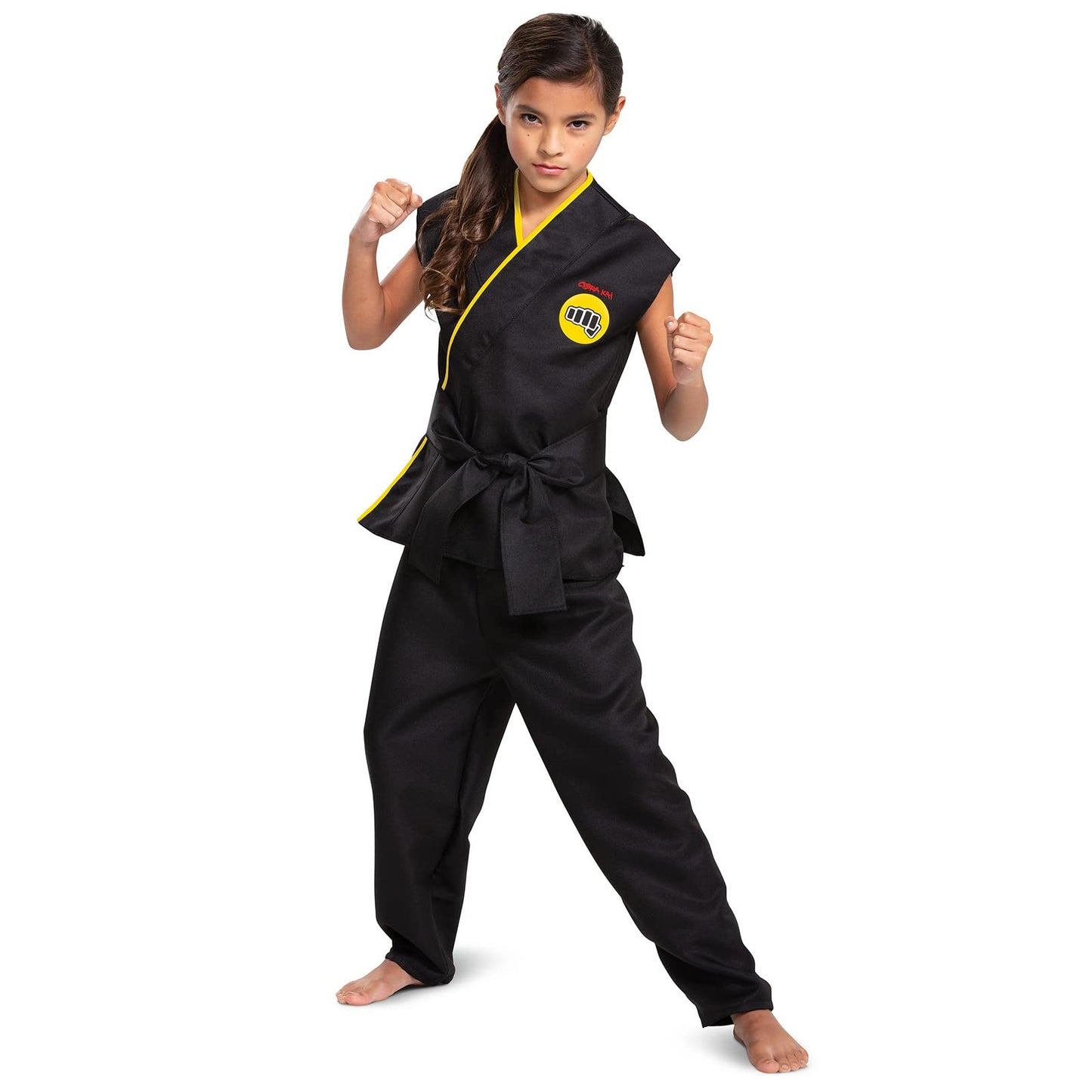 Disguise Cobra Kai Costume For Kids, Official Cobra Kai Costume Kids Gi With Black Belt, Child Size Large (10-12)