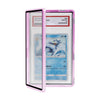 Magenetic Trading Card Slab Protector - enhanced Aluminum Graded Card Showcase Graded Slab Protector with UV-Resistant Tempered Glass Personalized Slab Bumper for Collectors Pink