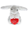 Dollibu I Love You Valentine Plush Grey Rabbit - Cute Stuffed Animal With Red Heart And Name Personalization Gift For Valentines