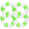 Whaline 4 Pcs White Green Inflatable Swimming Float Toys Swim Rings Striped Prints Pool Loungers Tube for Summer Swimming Beach