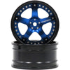 hobbysoul 2pcs RC 1/10 Aluminum Alloy Wheel Rims 12mm Hex Adjustable Offset Black & Blue for On-Road Drift Touring Cars
