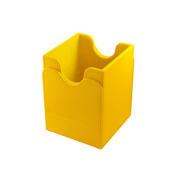 Squire 100+ Xl Convertible Deck Box | Card Storage Box With Removable Cover Clips | Holds 100 Double-Sleeved Cards In Extra Thick Inner Card Sleeves | Yellow Color | Made By Gamegenic (Ggs20102Ml)