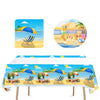 41Pcs Summer Beach Party Supplies,Include 20 Plates, 20 Napkin And 1Pcs Tablecloth,Used For Summer Beach Birthday Party Decorati