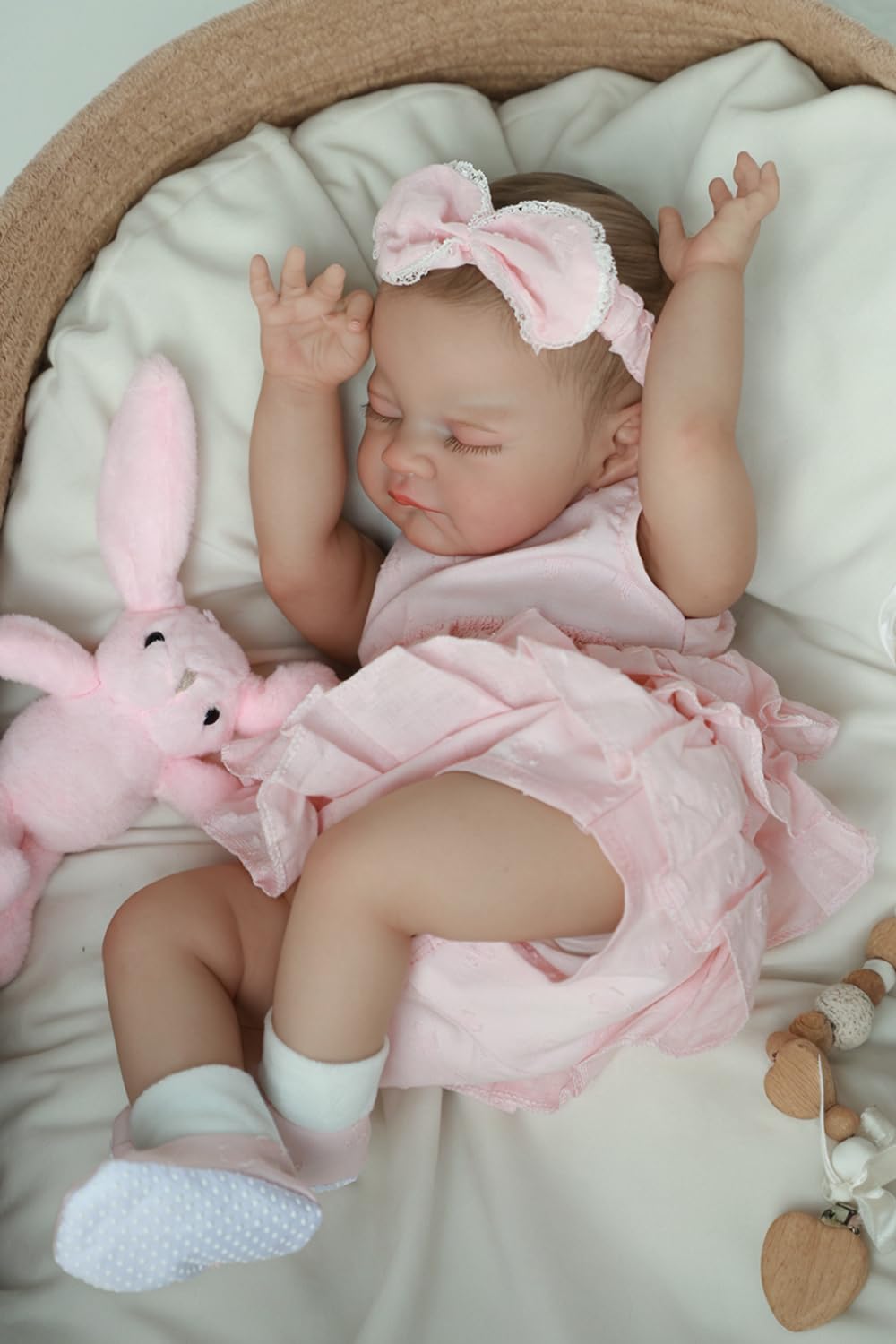 Wooroy Realistic Reborn Baby Dolls August - 20 Inch Lifelike Newborn Sleeping Girl Handmade Real Life Baby Dolls Reborn Toddler With Soft Weighted Cloth Body Gift Toy For Age 3+