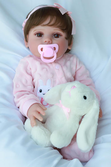 Scom Realistic Reborn Baby Dolls - 18 Inch Silicone Baby Girl, Real Life Dolls With Full Body Vinyl, Newborn Lifelike Weighted D