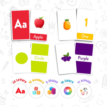 Toddler Flash Cards - Set Of 65 Animals, Colors, Shapes, Numbers And Alphabet Flash Cards For Toddlers - Learning Flashcards Edu
