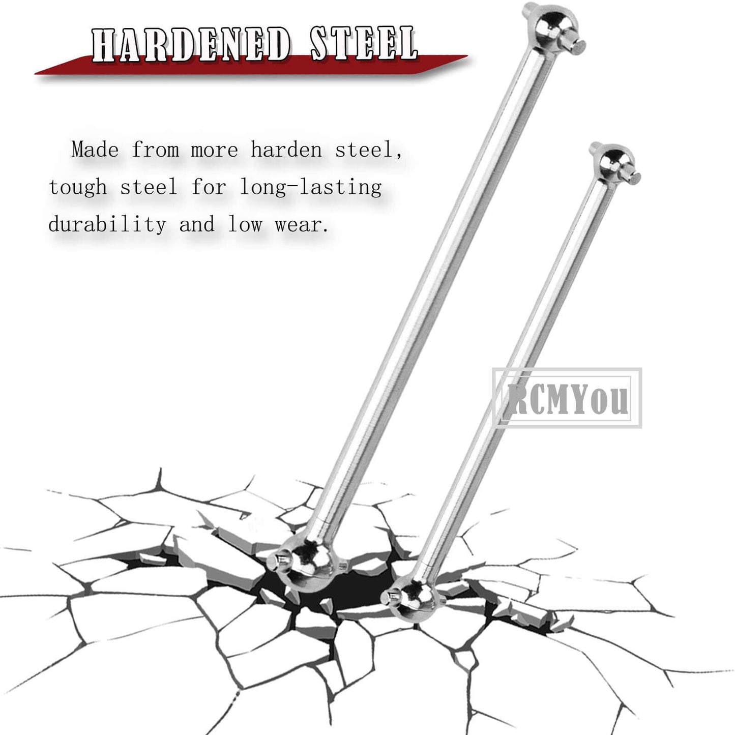 RCMYou Centor Drive Shaft Dogbone Upgrades for 1/8 Arrma Typhon 6s Blx,Outcast 6S BLX,Notorious 6S BLX,2pcs Centor Driveshaft Ax