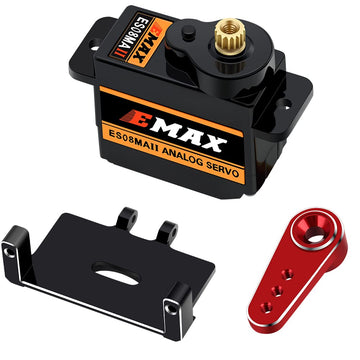 EPINON for AXIAL SCX24 Servo Metal Gear EMAX RC Servo Steering Servo with Servo Mount Bracket and Arm SCX24 Upgrade Parts (Red)