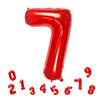 32 Inch Red Number 7 Balloons Foil Ballon Digital Birthday Party Decoration Supplies (Red Number 7 Balloon)