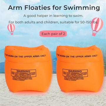 Arm Floaties For Kids And Adults (2 Pack) - Pool Floats Arm Bands Inflatable Swim Rings Pvc Arm Floater For Toddlers Kids 3-5-6-