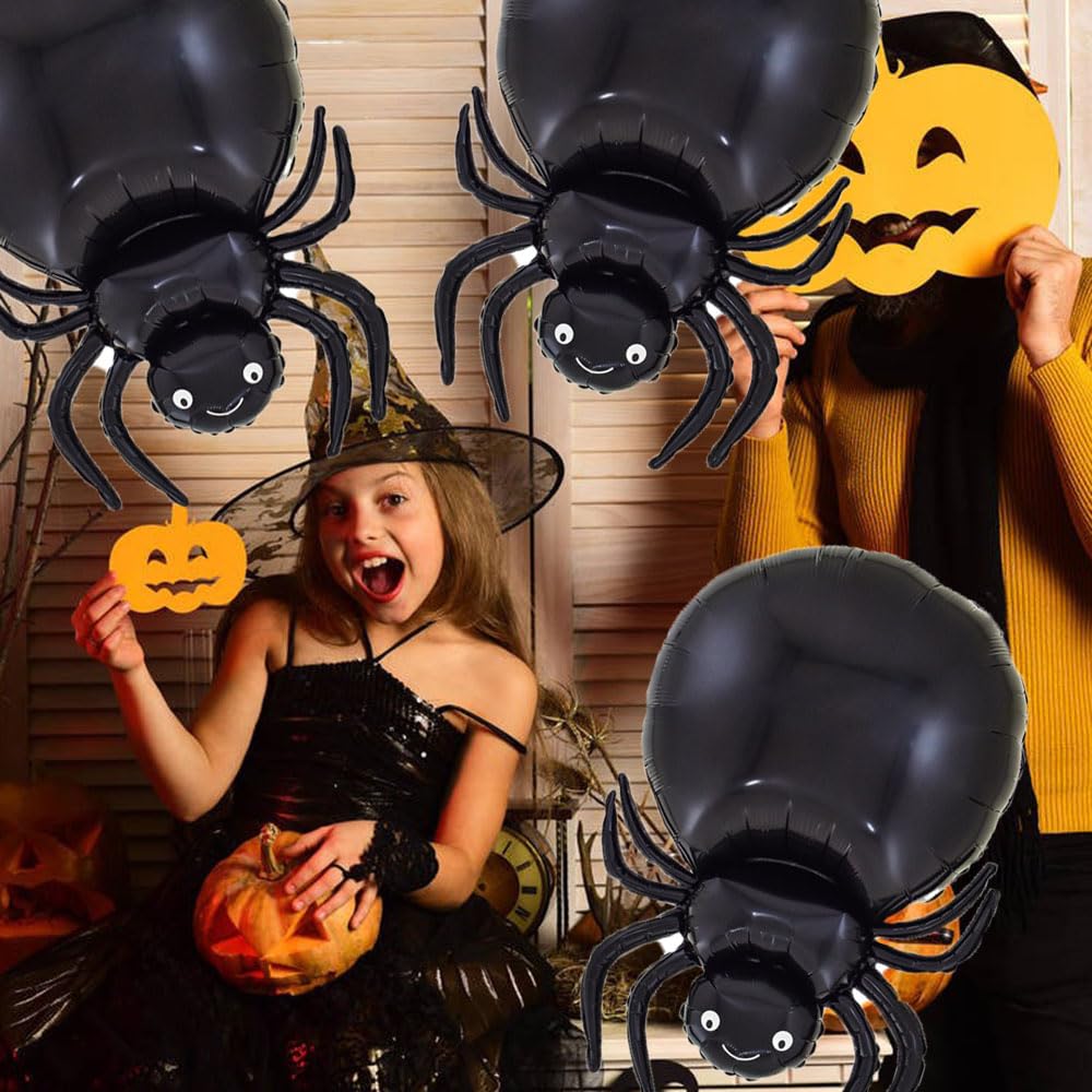 Hadckja Spider Balloons Halloween Balloons Spider Foil Balloons For Spider-Themed Party Birthday Party Supplies Decorations Hall