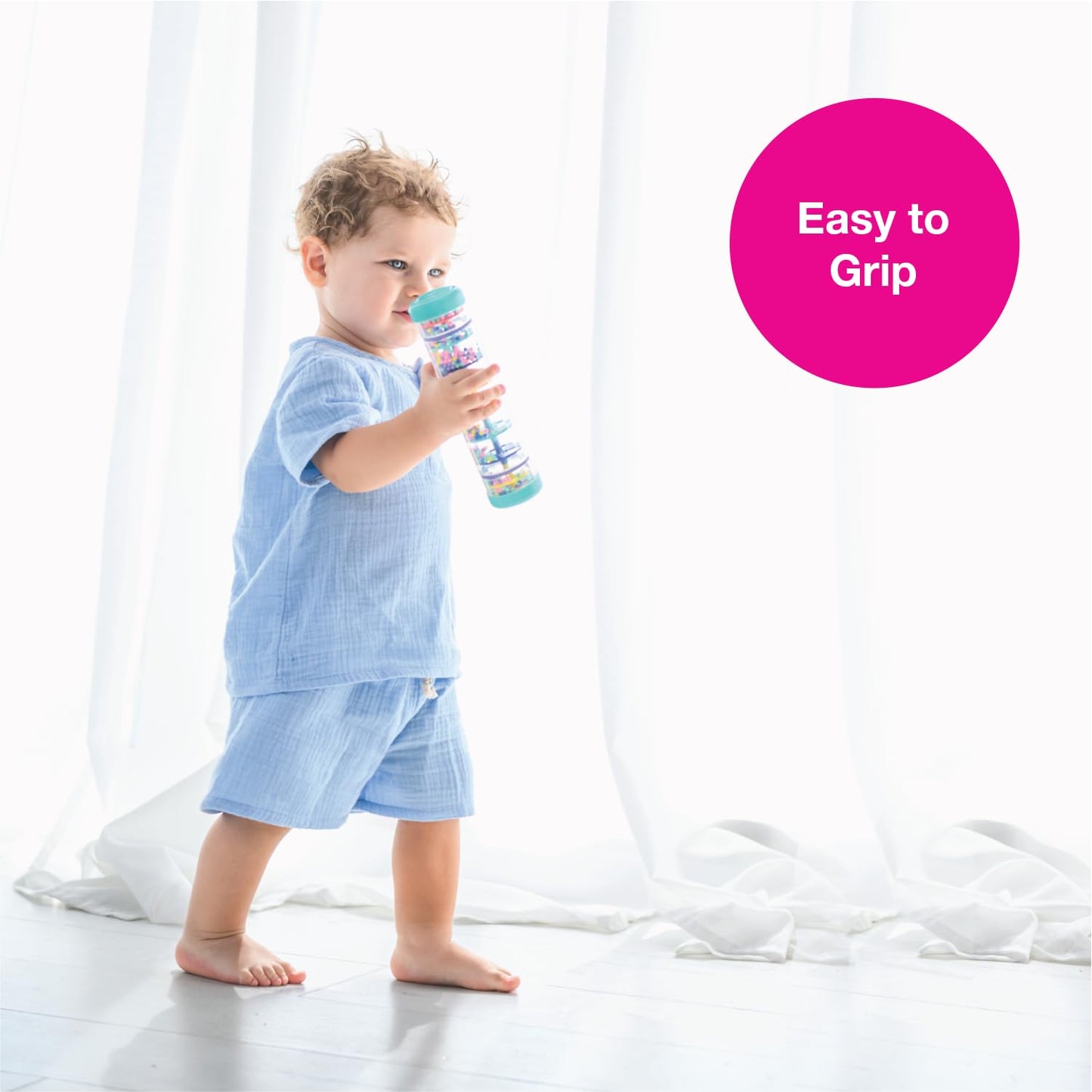 Edushape Rainstick 8 Inch - Rainmaker Toy For Babies, Sensory Tubes Musical Instrument - Rain Stick Baby Toy For Soothing Rain Sounds, Perfect Tummy Time Toys, Engaging Toddler Sensory Play