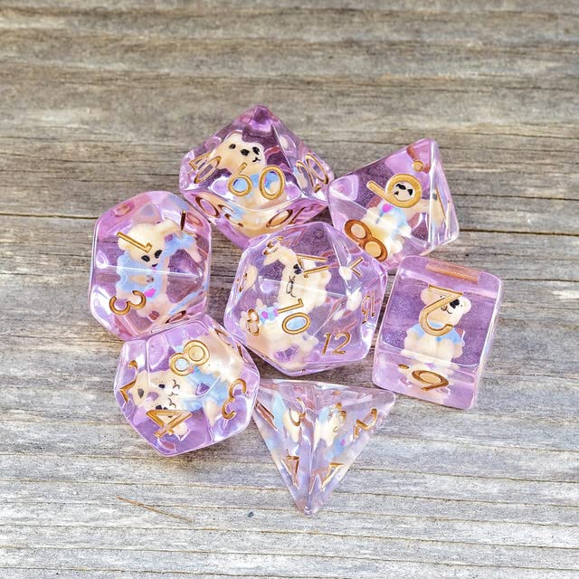 Sage's Portal Animal Familiars Resin DND Dice Set Polyhedral Dice Set for Dungeons and Dragons RPG Pathfinder Tabletop TTRPG (Te