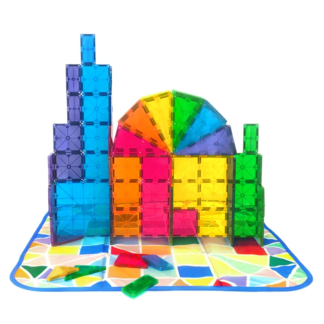 Magna-Tiles Storage Bin Bundle 84-Piece Magnetic Construction Set, The Original Magnetic Building Brand