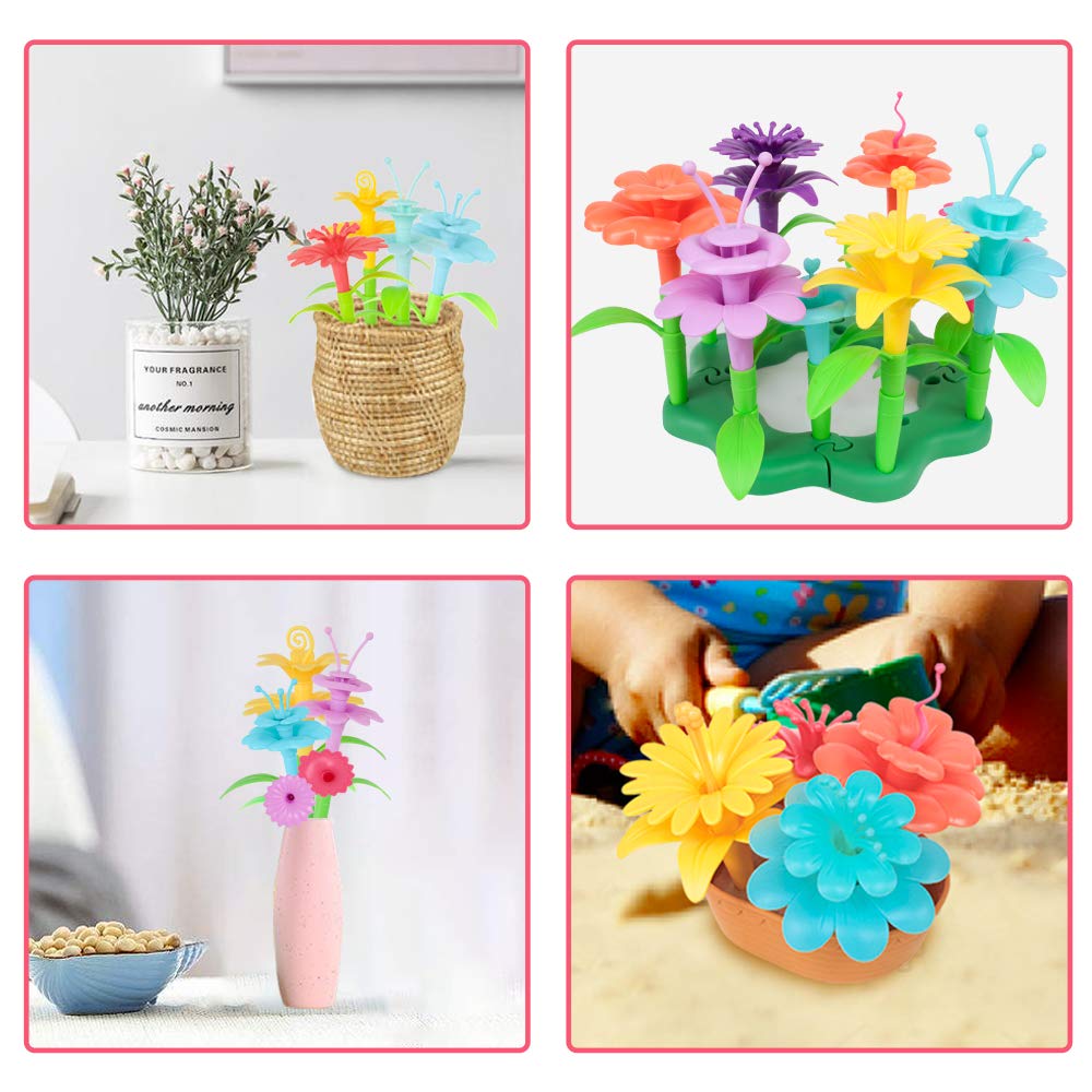 Cenove Toddler Toys For 3 4 5 6 7 Year Old Girls And Boys,Flower Garden Building Toy With Carry Box, Stem Toys For Preschool Children Educational Activity