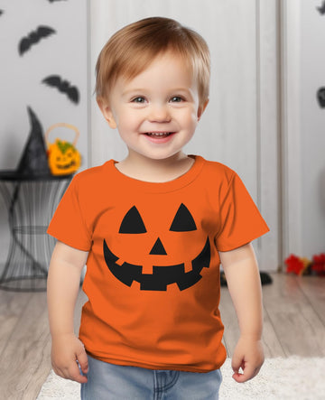 Tstars Jack O ' Lantern Spooky Pumpkin Face Shirt - Boys, Girls & Toddler Halloween T-Shirt For Kids 18M Orange