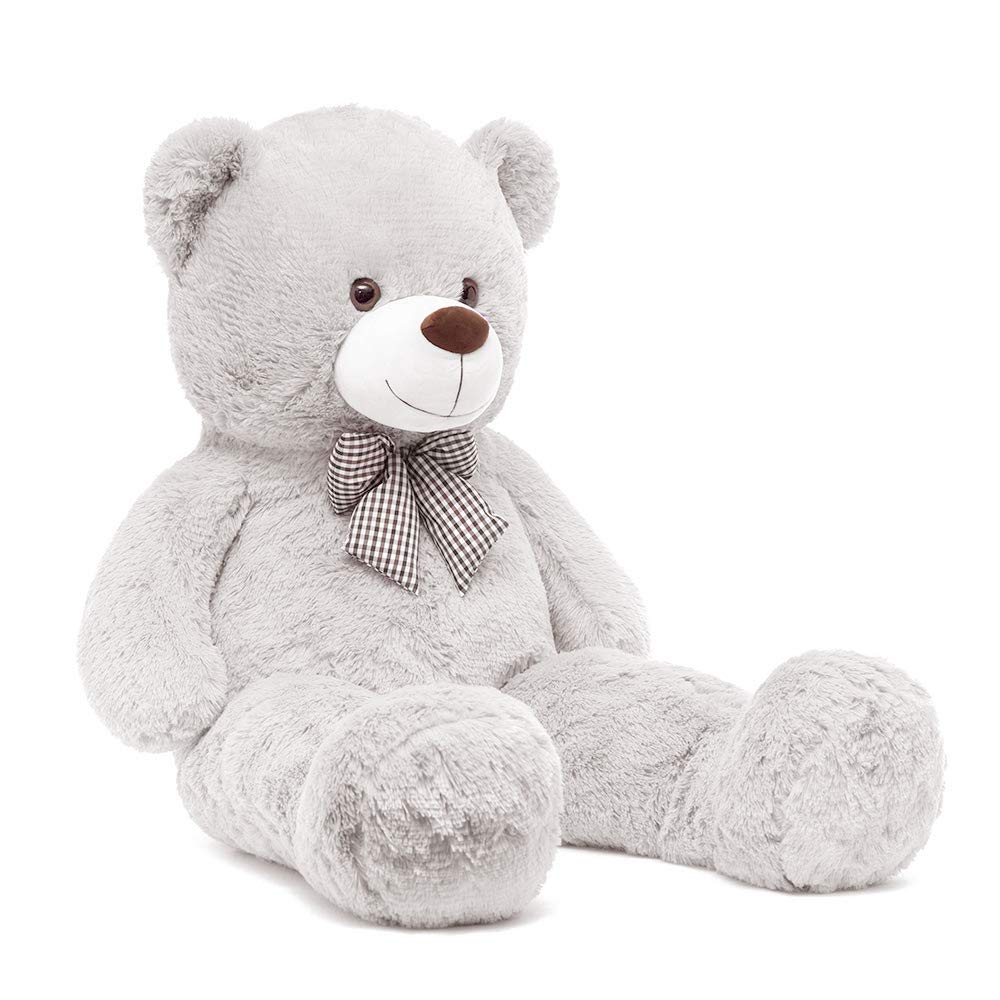 Morismos Giant Teddy Bear Stuffed Animals, Big Teddy Bear Gray Large Bear Plush Gifts For Girlfriend Kids Christmas Valentine'S
