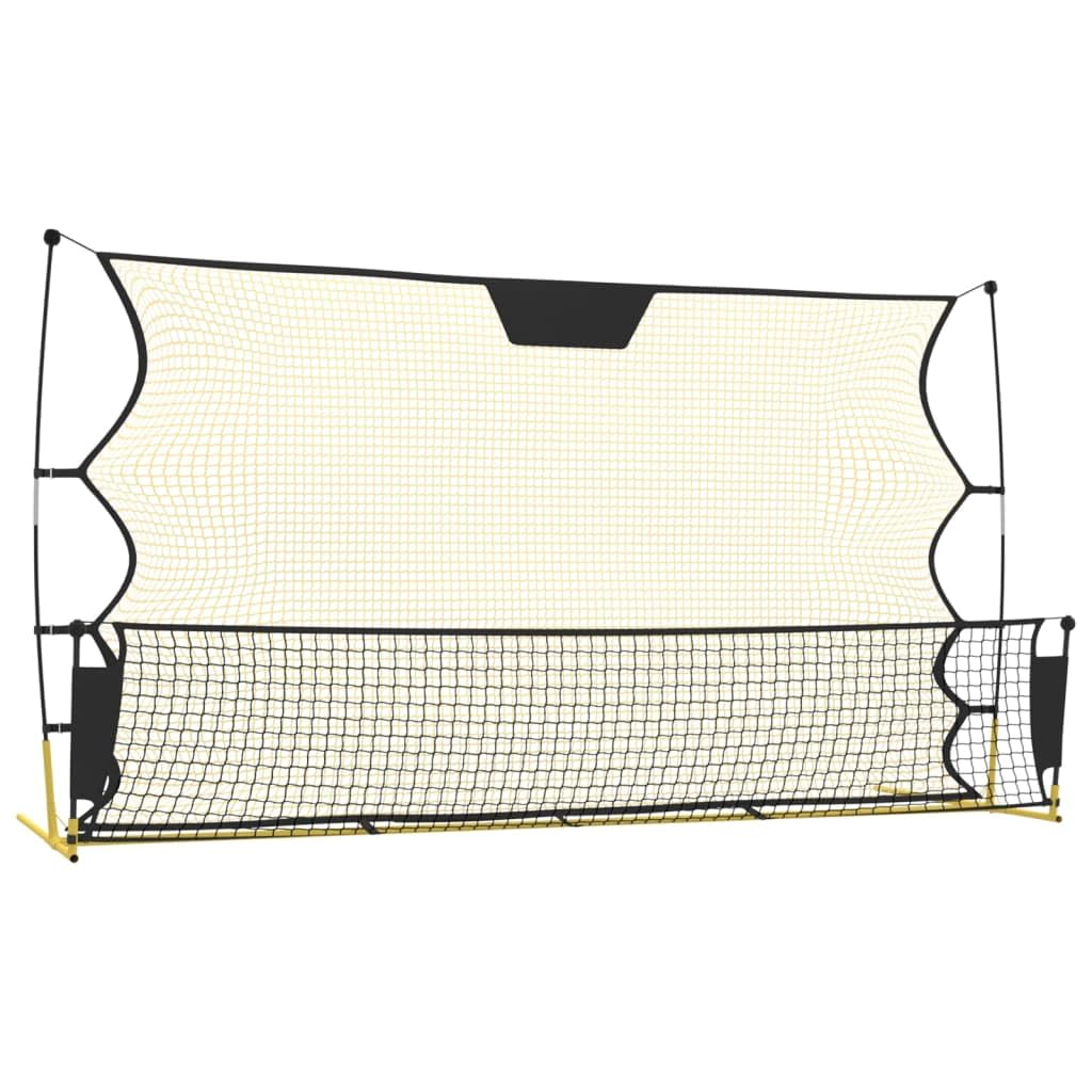 vidaXL 72x33.5x47.2 Football Rebounder Net in Black/Yellow - Durable Polyester with Steel Base for Outdoor, Efficient High and P