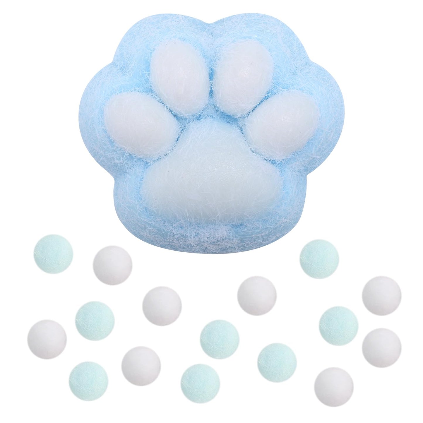 Cat Paw Squeeze Toys, Plastic Taba Soft Cat Paw With 10 Mini Fluffy Balls Novelty Kawaii Jelly Kitty Paw Soft Relaxing Animals F