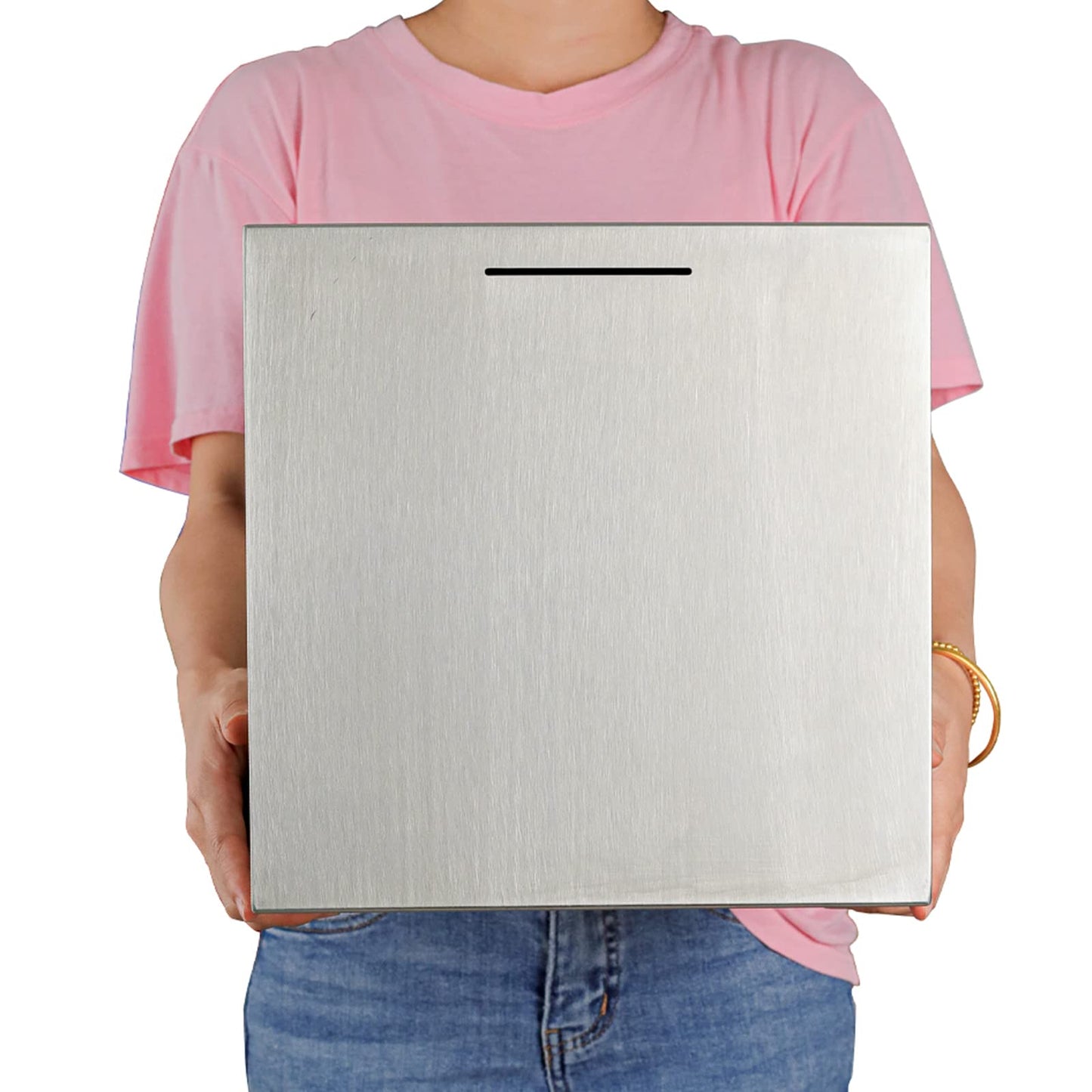 Adult Piggy Banks, The Largest Stainless Steel Piggy Bank, Can Only Save The Piggy Bank That Cannot Be Taken Out(12 Inch)