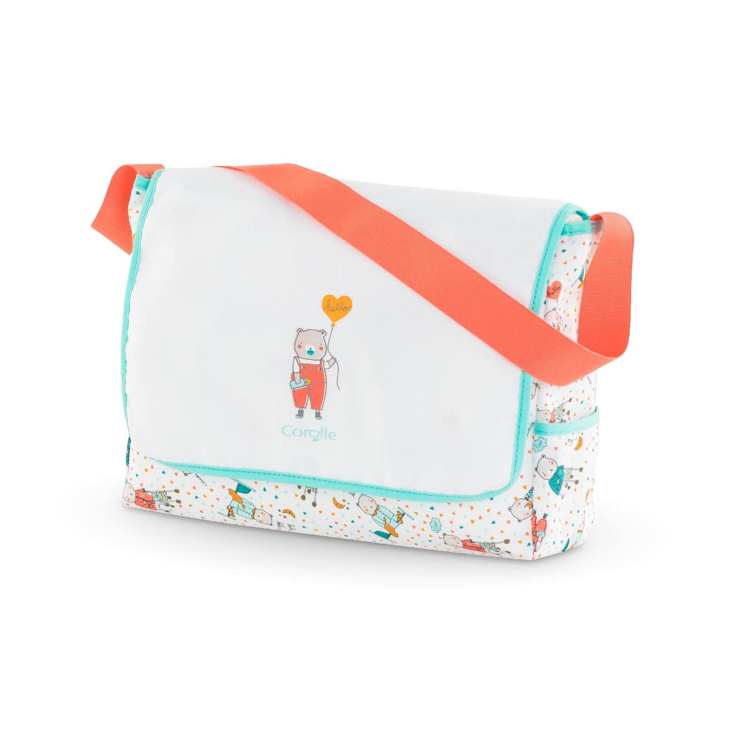 Corolle Baby Doll Changing Bag & Accessories Set - 7-Piece Multi Color 2-in-1 Storage Bag/Changing Pad for Kids 2 Years & Up