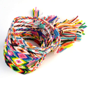 obmwang 16 Pieces Nepal Woven Friendship Bracelets Adjustable Braided Bracelets with a Sliding Knot Closure for Women and Men