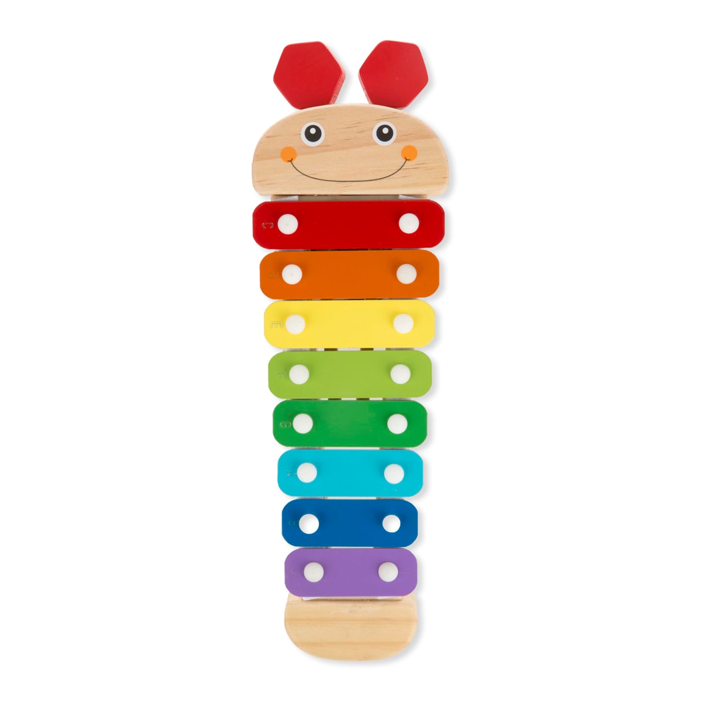 Melissa & Doug Caterpillar Xylophone Musical Toy With Wooden Mallets 15.25' X 6.5' X 1.5 - For Toddlers,Ages 3+,Blue