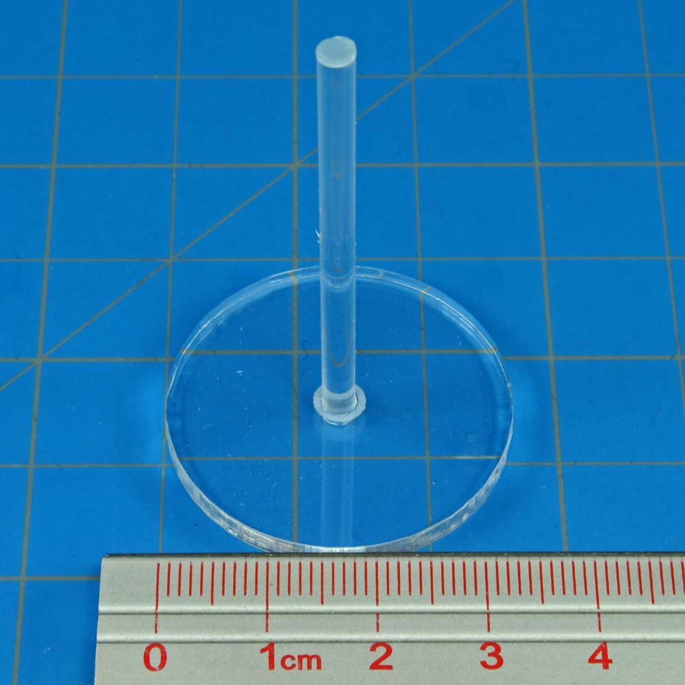 Litko Acrylic Flight Stands | Round | 3Mm Clear Circular Flight Base With Peg (30Mm)