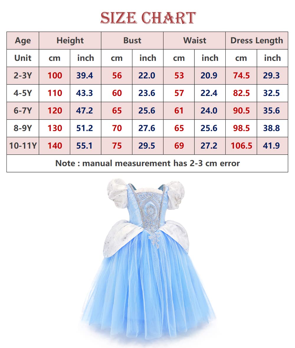 Axaxa Cinderella Costume For Girls Cinderella Dress Princess Dresses For Girls Halloween Party Cosplay With Accessories