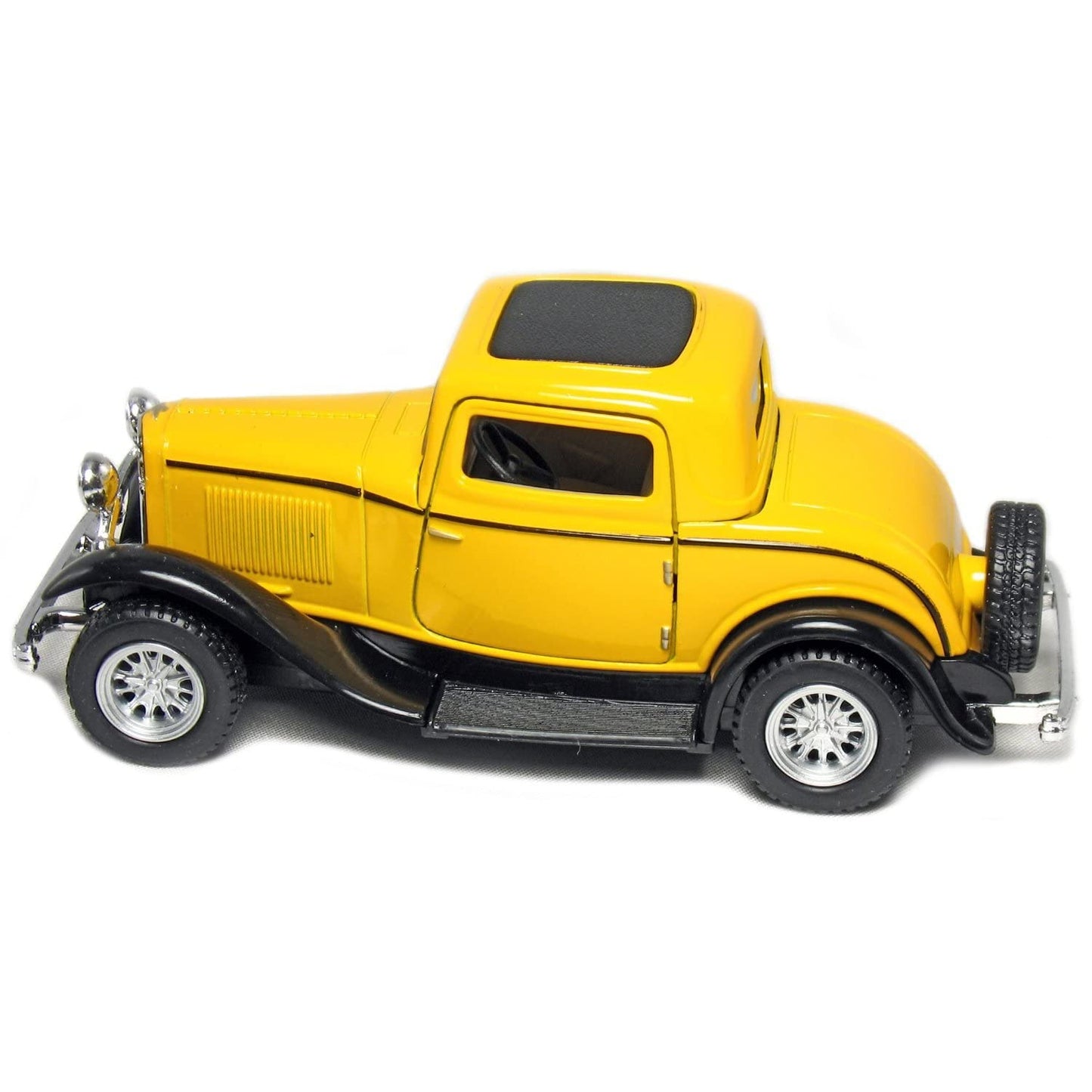 KiNSMART Set of 4: 5'' 1932 Ford 3-Window Coupe 1:34 Scale (Green/Maroon/Red/Yellow) Toy, Multicolor