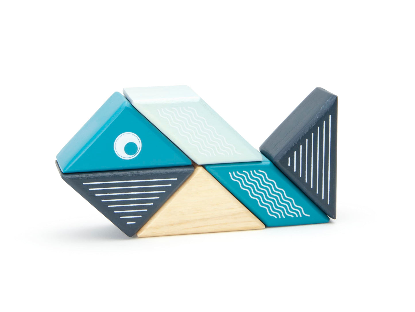 6 Piece Tegu Travel Pal Magnetic Wooden Block Set, Whale