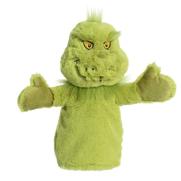 Aurora® Whimsical Dr. Seuss™ Grinch Hand Puppet Stuffed Animal - Magical Storytelling - Officially Licensed - Green 10 Inches