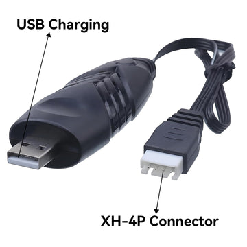 Tosiicop 11.1V Battery Charger Airsoft - 2A 1500mAh USB Chargers with XH-4P Plug Gel Blaster 3S Lipo Battery 11.1 Volt Li-ion Ba
