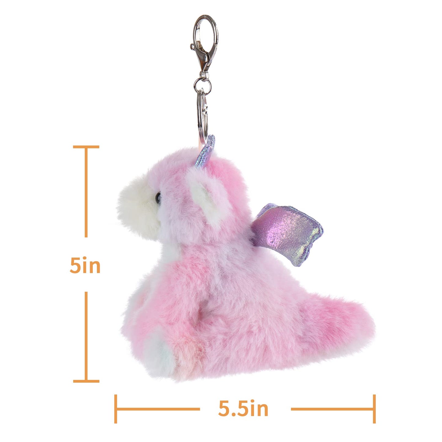 Apricot Lamb Cute Toys Plush Black Dragon Dinosaur Stuffed Animal Soft Keychain For Kids Bag, Purse, Backpack, Handbag (Black Dragon,3.9 Inches)