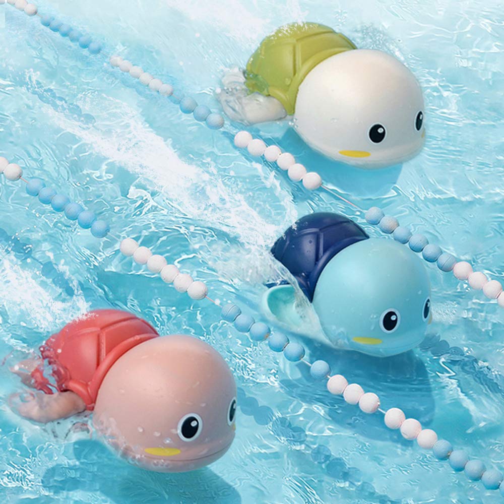 Baby Bath Toys, Wind Up Swimming Turtle Toys For Toddlers, Floating Water Bathtub Shower Toys, Bathroom Pool Play Sets Fun Batht