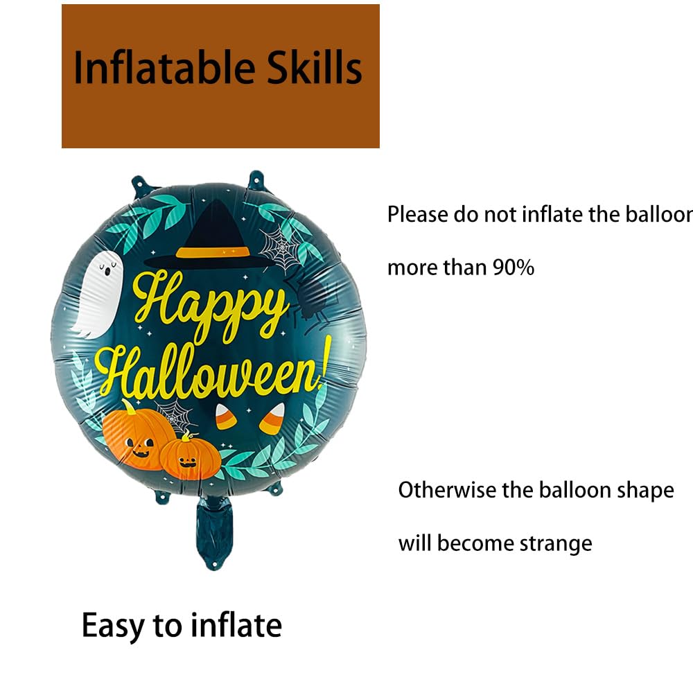 Hadckja Dark Halloween Balloons Night Halloween Balloons Halloween Foil Balloons For Halloween-Themed Party Supplies Decorations