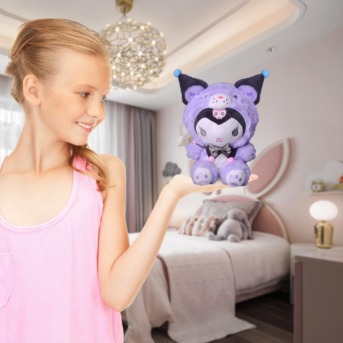 Veakeqe 9 Inch Plush Toys, Cartoon Plush Dolls Soft Stuffed Animals, Cute Anime Plush Figure Toy, Girl Christmas Birthday Gift For Kids Children Fans (Purple)