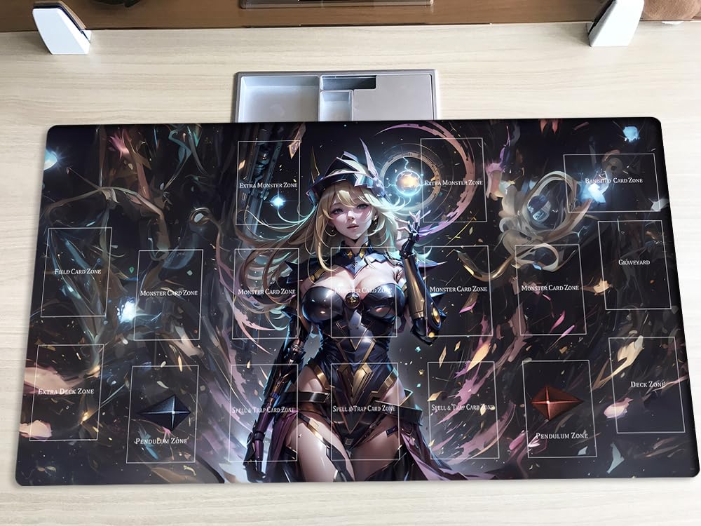 New Mlikemat Playmat Dark Magician Girl Tcg Ccg Ocg Trading Card Game Mat With Zones + Free Bag (Zd039-551-A)