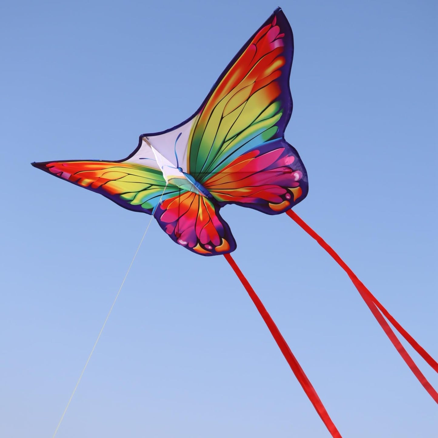 Butterfly Kites for Kids & Adults - Rainbow Color Easter Kites for Outdoor Family Fun, Includes Kite String & Carry Bag, Perfect