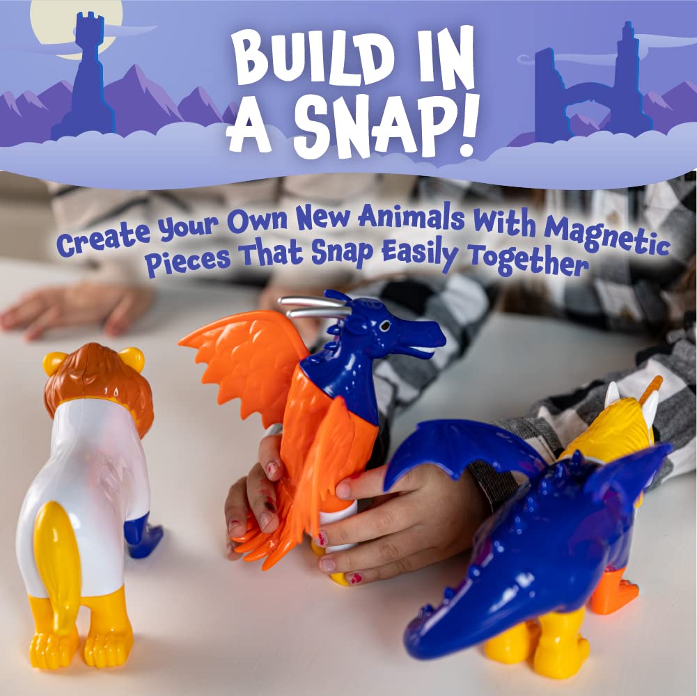 Magnetic Mix Or Match Mythical Kingdom Toy Play Set, 15 Pieces