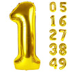 Gold Mylar Number 1 Balloon 40 Inch, Number 1 Birthday Balloon For Boy Girl, Gold Foil One Balloon For 1St 10 11 12 16 18 Birthd