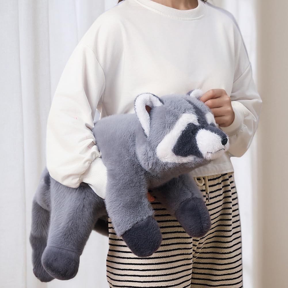 Labauxite Raccoon Plush, Raccoon Stuffed Animals, Cute Plush Toys Realistic Raccoons Body Pillow Hug Sleeping Fluffy Animal Toys