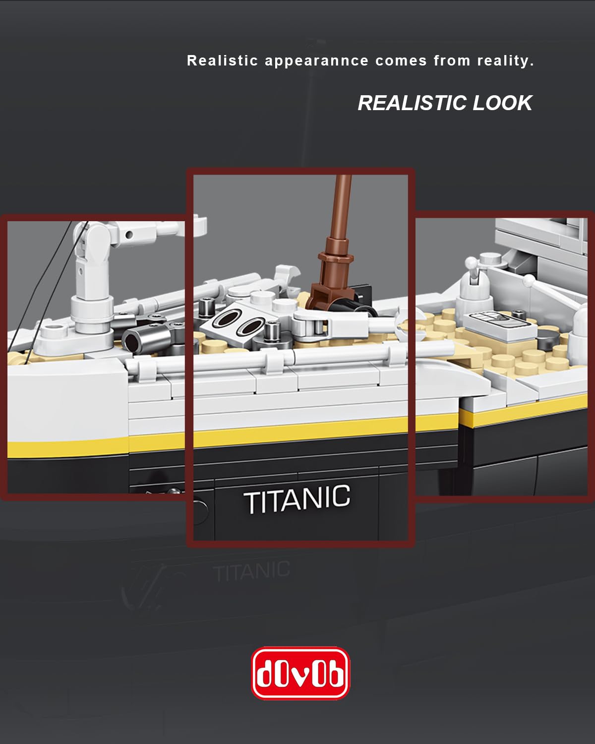 dOvOb Titanic Model Building Blocks Set - 2022 Pieces, ABS Material, Assorted Color, Model FC6005