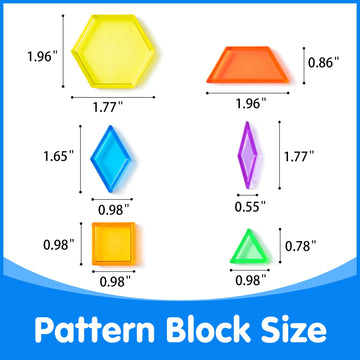 Odoorgames 140 Pcs Translucent Pattern Blocks,Geometric Shapes,Translucent Toys,Light Table Accessories And Manipulatives,Includ