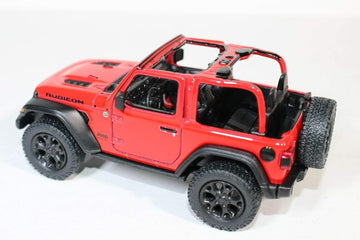 KiNSMART Jeep Wrangler Rubicon 5" Die Cast Metal Model Toy Car - Red Opentop Off Road 4x4