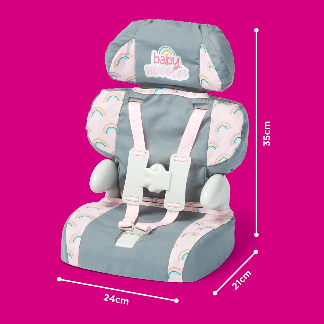 Casdon Grey Car Booster Seat. Dolls Car Booster Seat For Children Aged 3+. Suits Dolls Up To 35Cm In Size