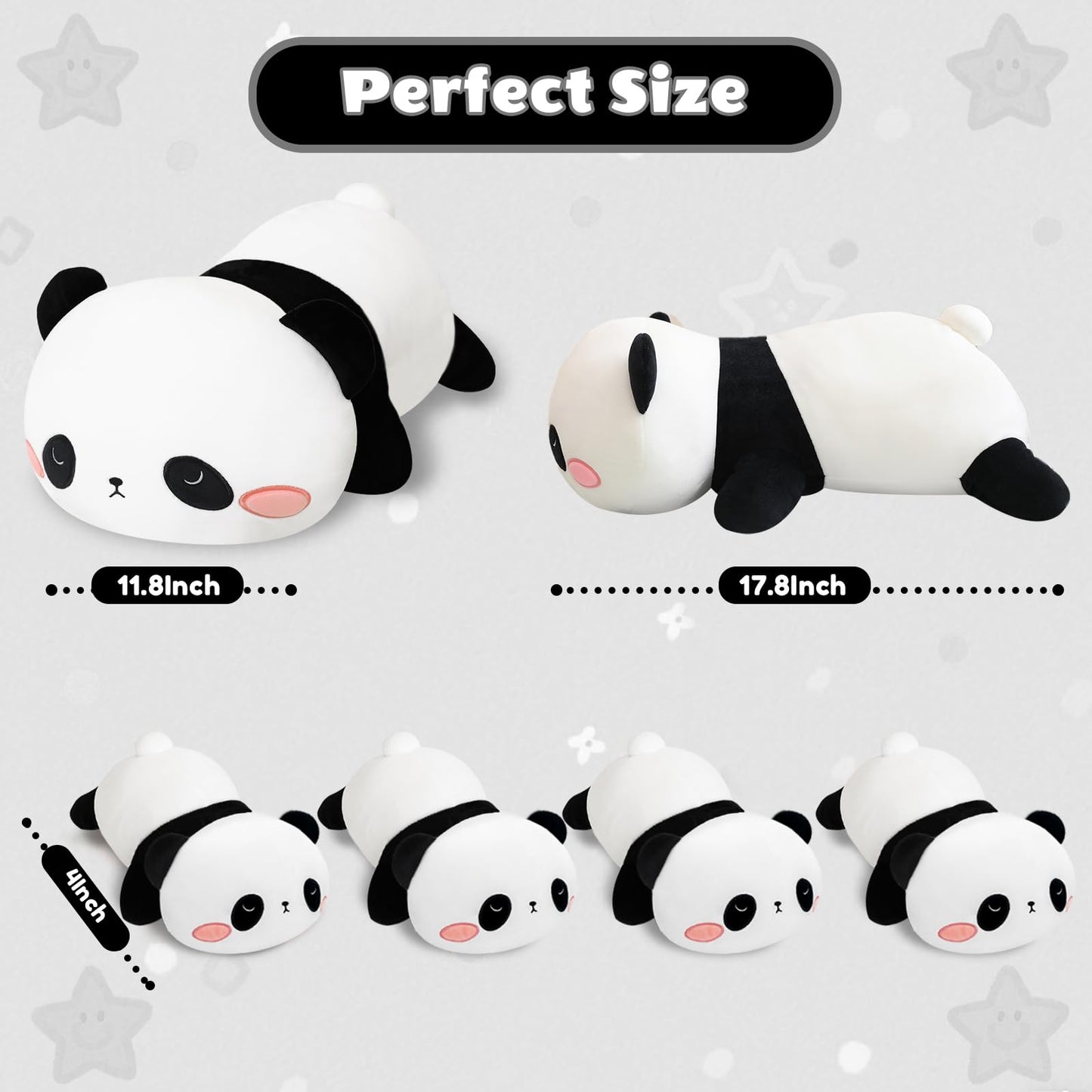 Sqeqe Panda Stuffed Animals With Babies Inside Belly - 1 Mommy Stuffed Panda With 4 Cute Babies Plushie Gifts Ideal For Kids And