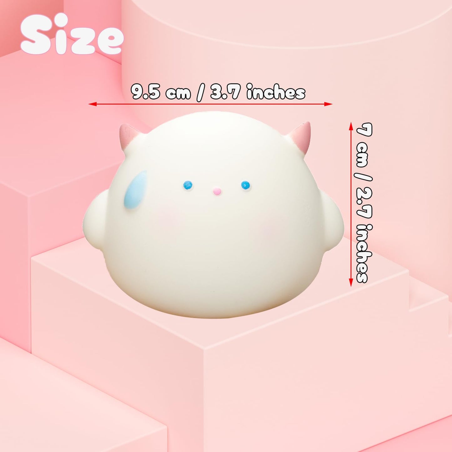 funnysquee Cute Horned Monster Squishies Toy,Stress Balls for Kids Adults,Small Monster Stress Relief Squeeze Toys for Kid Chris