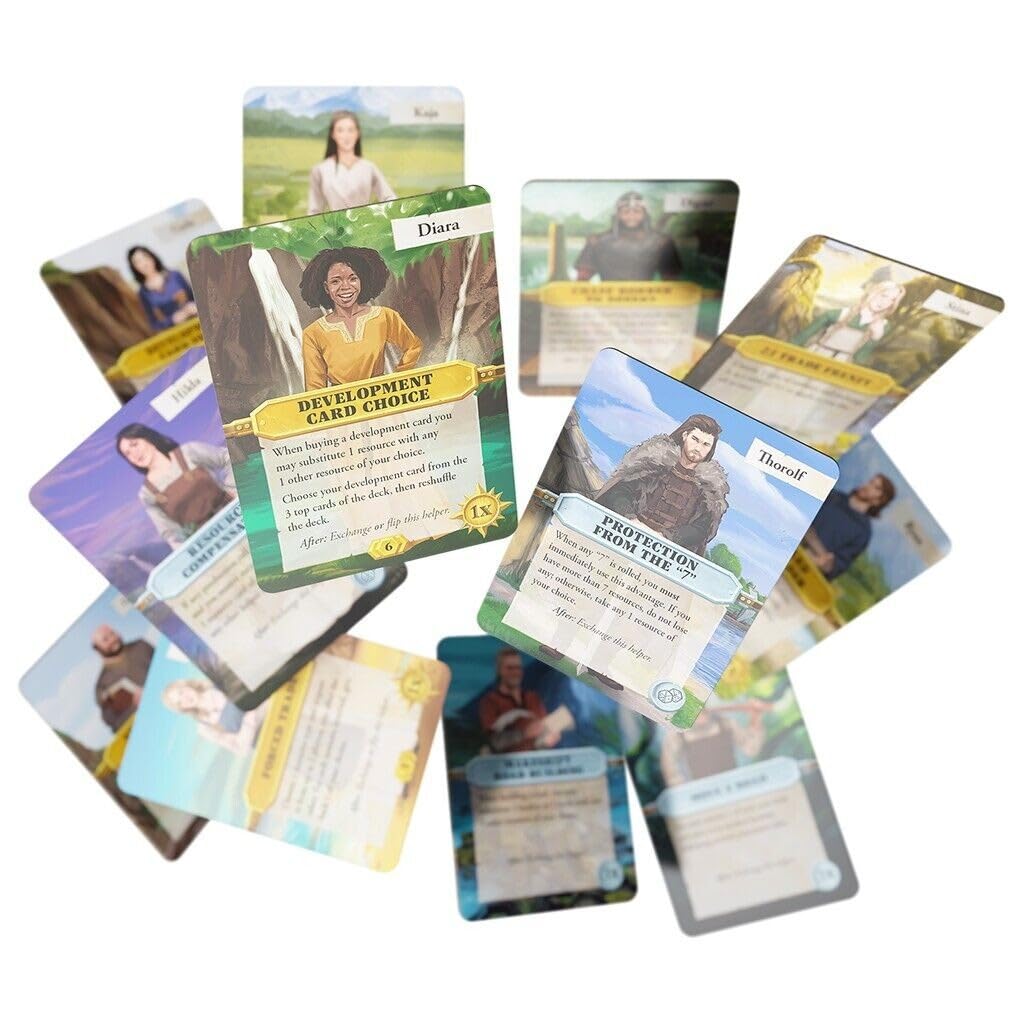 CATAN The Helpers Scenario Expansion - New Characters & Abilities, Cardboard, 3-6 Players, 45-90 Min Playtime, Model CN3128, Multicolor